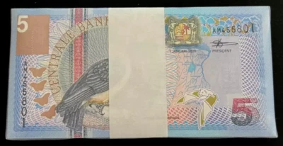 Suriname 5 GULDEN P-146 2000 x 50 Pcs Lot BUNDLE Millennium UNC Currency NOTE - Image 1 of 4