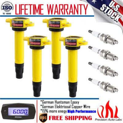 4X Ignition Coils + 4X Spark Plugs for 2007-2012 Dodge Caliber 1.8L 2.0L 2.4L L4 - Image 1 of 4