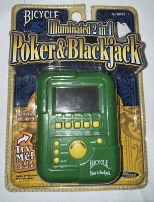 Bicicleta iluminada 2 em 1 pôquer e blackjack jogo eletrônico portátil estoque antigo - Imagem 1 de 4
