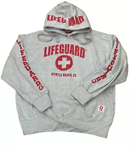 Sudadera con Capucha Life Guard Para Hombre Gráfico Myrtle Playa Gris Rojo Talla Grande - Imagen 1 de 6