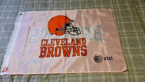 New Cleveland Browns 2x3 Foot Flag Orange & White Double Sized At&t NFL FOOTBALL - Picture 1 of 9