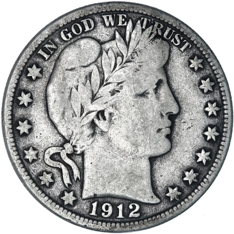 1912 D Barber Half Dollar 90% Silver Fine FN See Pics V948 Cover