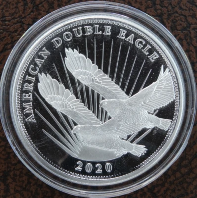 2020 $2 Cook Islands American Double Eagle 1/2 Oz Silver .999 Bullion - Image 1 of 2