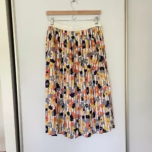 ModCloth Floral Pleated Midi Skirt Size M Floral Whimsy Boho Vintage Inspired - Picture 1 of 11