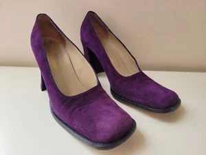 RUSSELL & BROMLEY ARTISAN SQUARE TOED PURPLE SUEDE COURT SHOES  Size 5.5 EU 38.5 - Picture 1 of 16