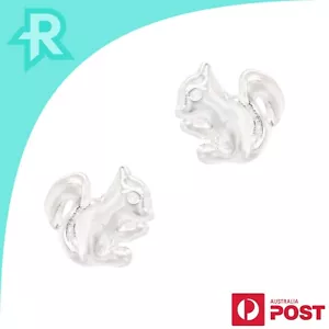 Squirrel Sterling Silver 925 Stud Earrings - Picture 1 of 6