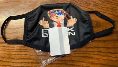 Trump Middle Finger in a bandana FBiden Face Mask Adult - Image 1 of 4