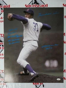 FERGUSON ARTHUR JENKINS SIGNED 16X20 W/ 7 INSCRIPTIONS JSA COA - CHICAGO CUBS - Picture 1 of 5