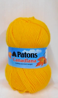 Patons Yarn CANADIANA 3.5oz Knitting Worsted~#432~SCHOOL BUS YELLOW~100% Acrylic — 第 1/4 张图片