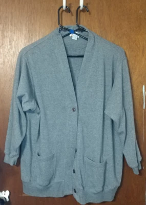 Suéter cárdigan gris con botones para hombre - Talla XL - Dos bolsillos - Tejido informal Foto 1 de 4