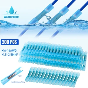 200/100 Stck. 14-16 AWG Wärmeschrumpfstoß Draht Spleiß Dichtung Verbinder Crimp Terminal - Bild 1 von 11