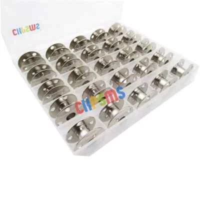 CKPSMS 25PCS Metal Bobbins & BOX FOR SINGER 201,201K1,401A,403A,503,513,527,66K,99K