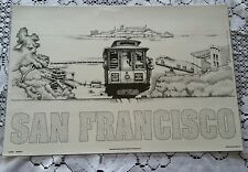  Vintage Table Placemat- Trolley Car San Francisco California Reversible unused
