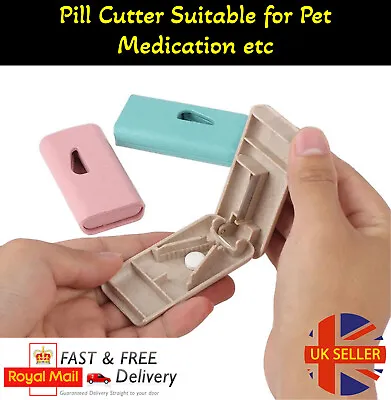 Slim Pill Cutter Splitter Half Storage Box Compartment Medicine Tablet Holder UK • 5.46€