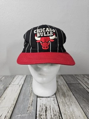 De colección Años 90 Starter Chicago Bulls Gorra a Rayas Gorra Snap Back NBA Retro Logo  Foto 1 de 4