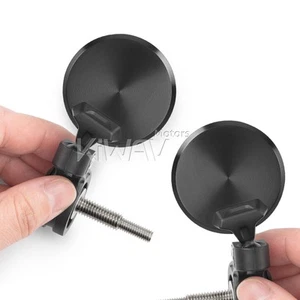 Bar end mirrors PAIR Orbix round neat black M8 8mm bolt-on for BMW G 310 GS R - Picture 1 of 11