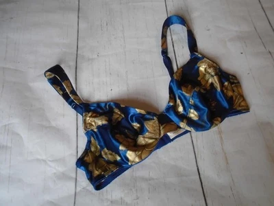 Sujetador 36B Azul y Dorado Floral Y2K Segunda Piel Vintage VICTORIA'S SECRET Sin Forro 36B Foto 1 de 4
