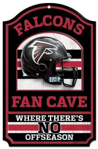 Letrero de los Atlanta Falcons 11x17 diseño de cueva de abanico de madera Foto 1 de 1
