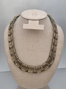 New! LUCKY BRAND Reversible Semi-Precious Gold Tone Collar Necklace MSRP $75 - Picture 1 of 12