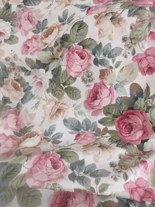 Sanderson Curtain Fabric 'CHELSEA' 5m Pink/Yellow Cotton Blend. Vintage 1988 - Picture 1 of 13