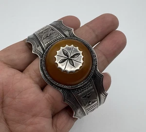 Vintage westafrikanischer Tuareg Metall Armreif Armband 7,5" GETESTET - Bild 1 von 11