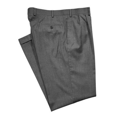 Ralph Lauren Mens Dress Pants 36x32 Gray Wool Straight Pleated Cuffed Trousers - Image 1 of 4