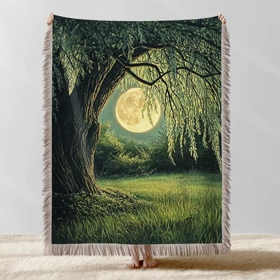 Manta Tejida Bosque Gótico William Morris 100% Algodón Hecha en EE. UU. -50x60" Foto 1 de 4