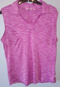 Lady Hagen Sleeveless Collared Golf Shirt Pink Heathered Size M - Picture 1 of 3