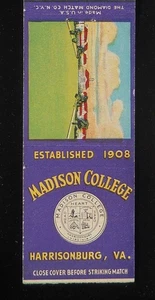 Madison College de 1940 establecido en 1908 vista del campus Harrisonburg VA Matchbook - Imagen 1 de 2