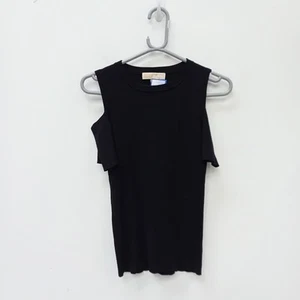 Michael Kors Top Size Small Womens Black Cut Out Sleeves FPL -WRDC - Picture 1 of 8