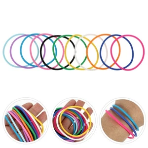 10 Pezzi Braccialetto Silicone Elasticizzato Gelatina Bracciali per Donna Colorato - Foto 1 di 10