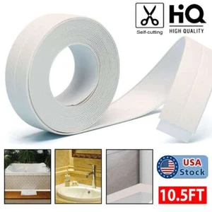 10.5FT PVC Self Adhesive Caulk Sealing Strip Tape For Kitchen Wall Sink Toilet - Picture 1 of 14