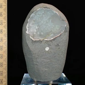 Quartz druzy stalactite geode w/ Heulandite Mordenite cut base geode cave 0.41kg - Bild 1 von 9