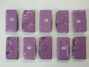 Job Lot of 10x Apple iPhone 5C Leather Wallet Case Covers Magnetic Stylus Lilac - Picture 1 of 8