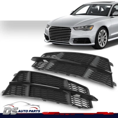 Par negro parachoques delantero antiniebla cubierta rejilla apto para AUDI A6 C7 S-Line 2015-18 Foto 1 de 4