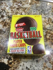 1990-91 fleer basketball wax box 36ct unopened - Picture 1 of 2