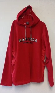 Vintage Nautica Jeans Company Fleece Pullover Hoodie Red XL - Picture 1 of 6