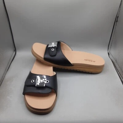 Sandalias Dr Scholls Island Icon para mujer 9M negras con hebilla deslizable D323 Foto 1 de 4