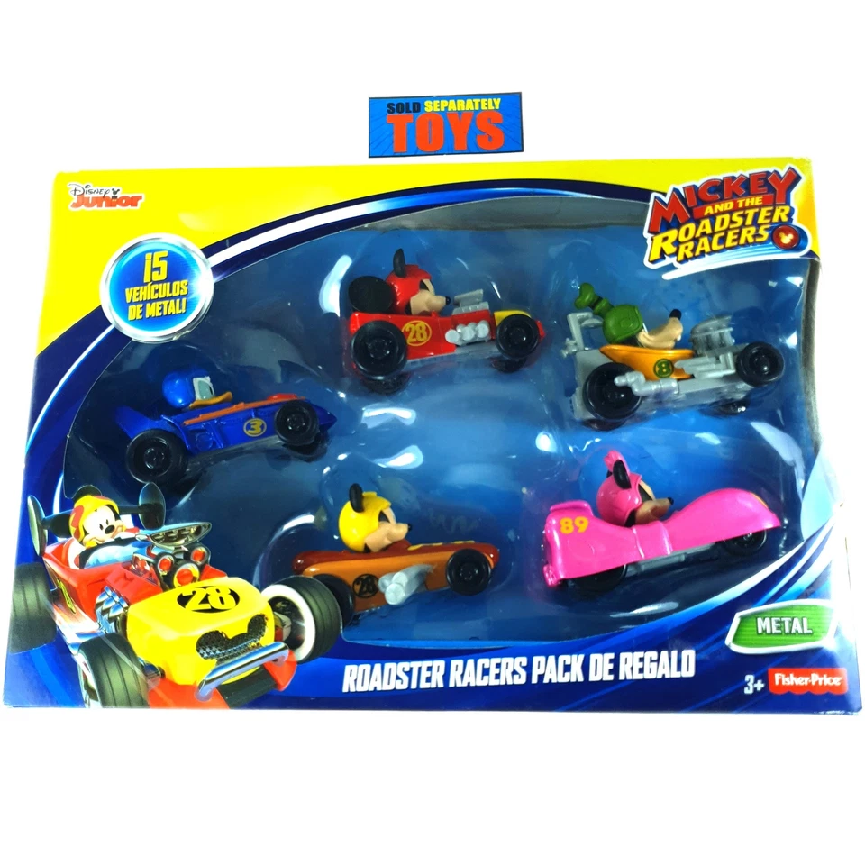 Mickey And The Roadster Racers 5 PACK set de regalo coches de metal fundido a presión Disney Foto 1 de 3