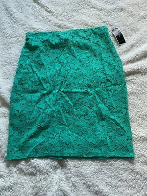 Falda Alfani Mujer Floral Hueca Pull On Recta y Lápiz Verde Talla 8 Foto 1 de 4