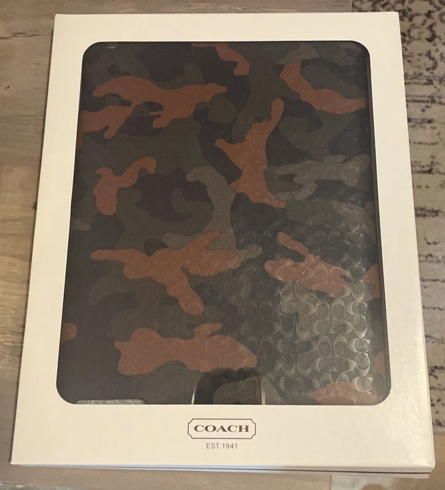 COACH Ipad Case 2 & 3  NEW IN BOX F64219 Heritage Molded Camo Orange Print - Image 1 of 3