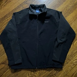 Reebok Black Soft Shell Full Zip Insulated Jacket Sz Small Windbreaker Gorpcore - Picture 1 of 11