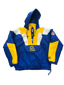 Vintage Starter Pro Line NFL LA Rams Los Angeles Puffer Jacket M Pullover Hood