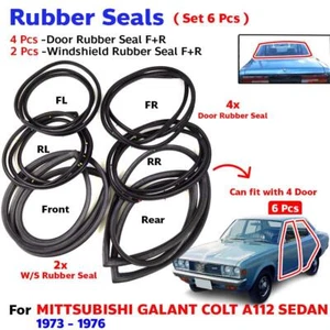 Weatherstrip Rubber Seal Fits Mittsubishi Galant Colt A112 Sedan 1973-76 6 PCS - Picture 1 of 9