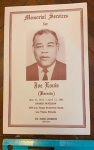 Boxer Joe Louis Barrow Original 1981 Funeral Program,Sinatra, Ali, Jackson, King - Picture 1 of 1