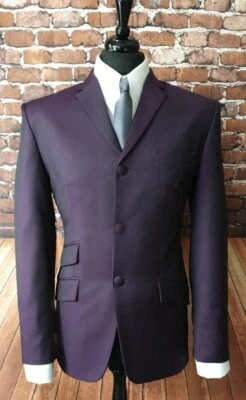 Mod Suit Purple & Black Two Tone Suit 3 Button Slim Fitting Suit 1960's - Image 1 of 4