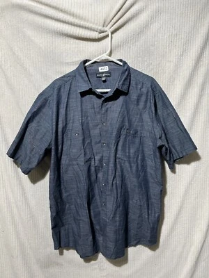 Beverly Hills Polo Club Men's Adult Sz 2XLB Button Shirt Short SleeveStripe Blue - Image 1 of 4