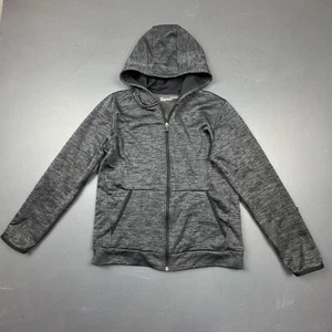 Under Armour Youth Large YLG Black Full Zip Hoodie Loose Fit Fleece Lined Jacket - Picture 1 of 12