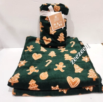 Toallas de baño 4 piezas Navidad Deborah Connolly pan de jengibre verde + toallas de mano NUEVAS Foto 1 de 4