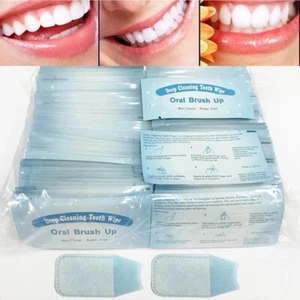 100pcs Deep Cleaning Teeth Wipes Teeth Whitening Aid Dental Brush Up Finger Wipe - Picture 1 of 6